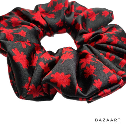 Satin Flower Hair Scrunchie