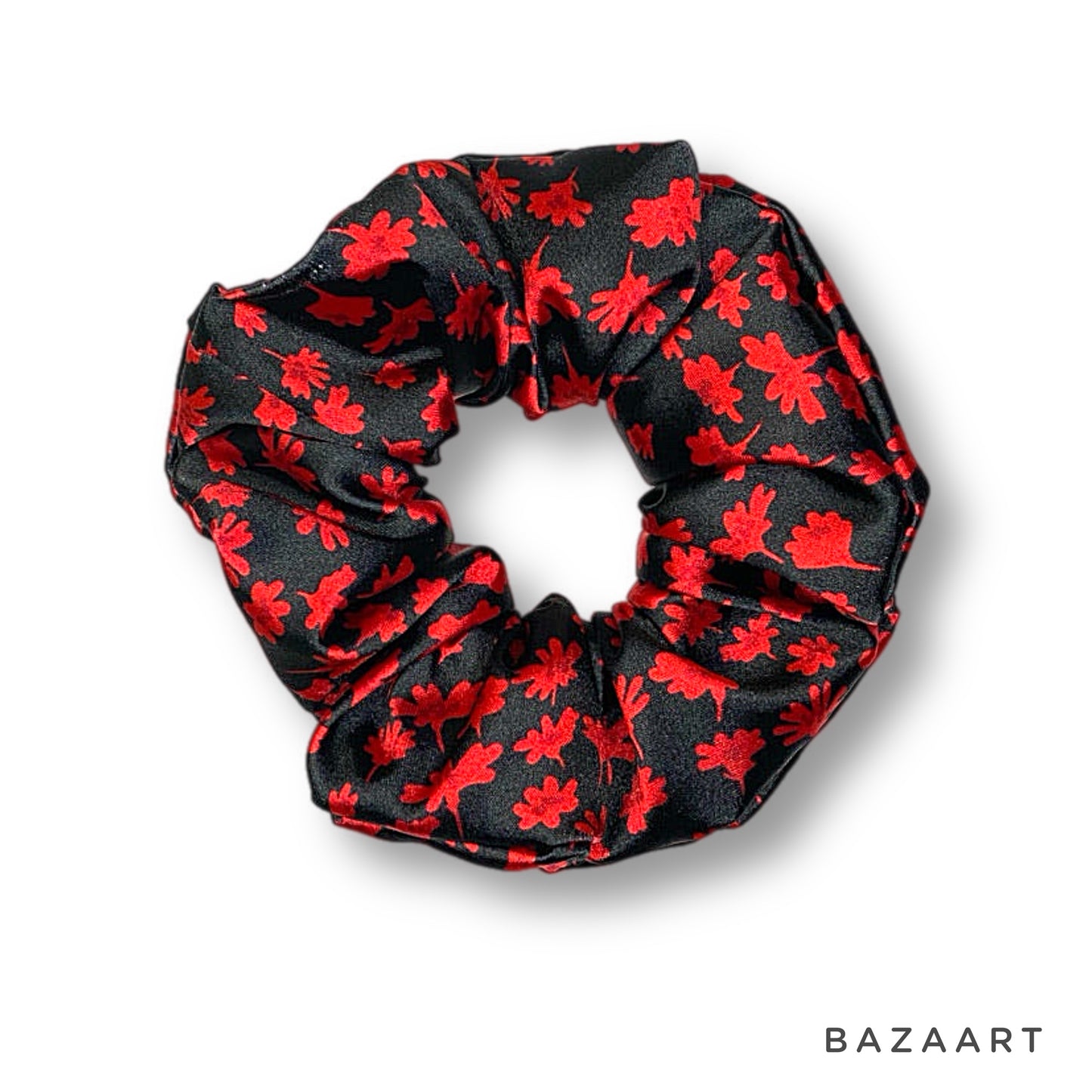 Satin Flower Hair Scrunchie