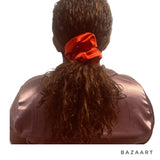 Red Satin Hair Scrunchie