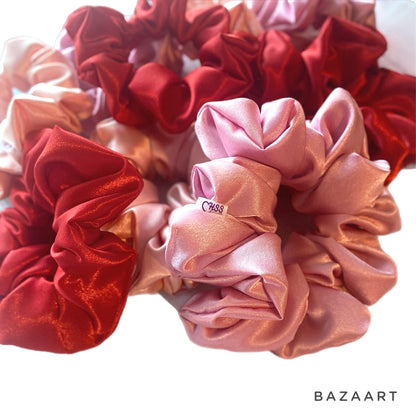 Red Satin Hair Scrunchie