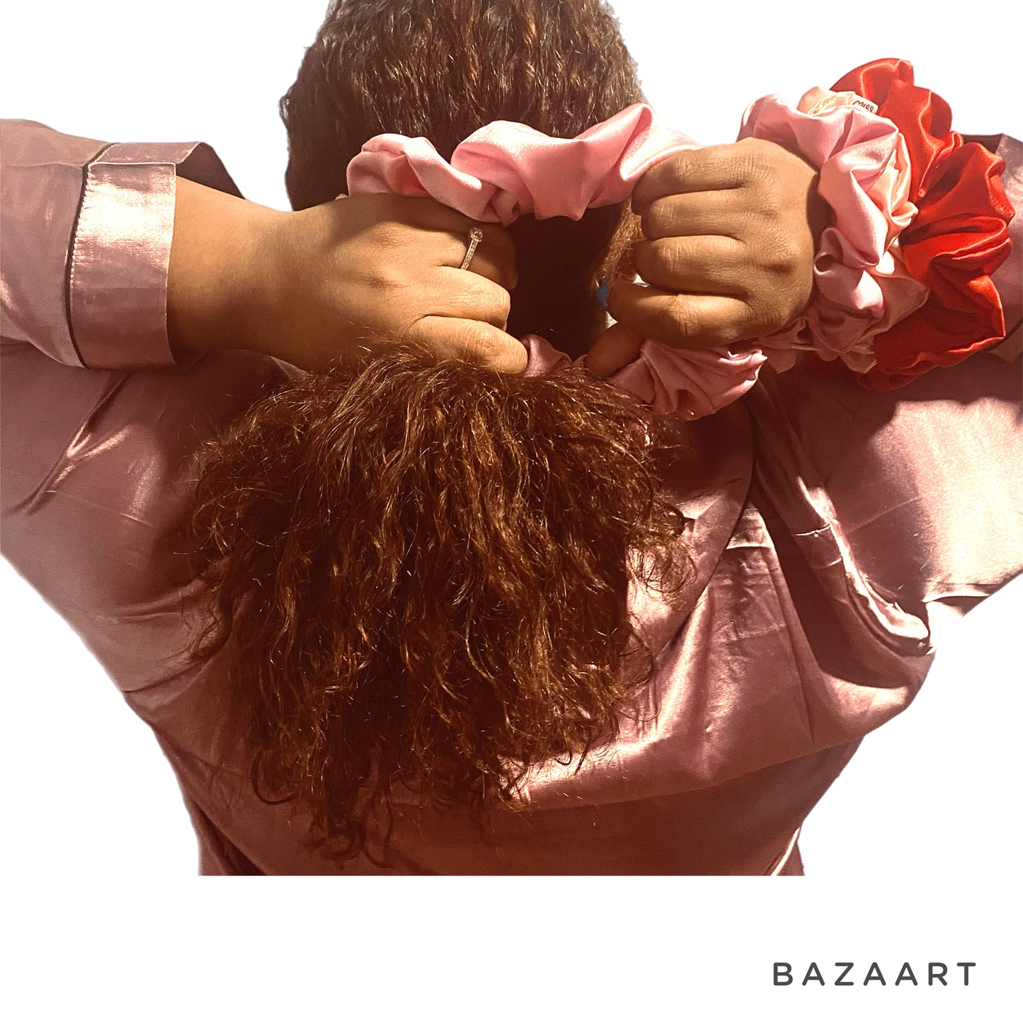 Red Satin Hair Scrunchie