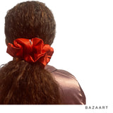 Red Satin Hair Scrunchie