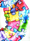 Autism Awareness, Puzzle Pieces Hair Scrunchies (Pack of 2)