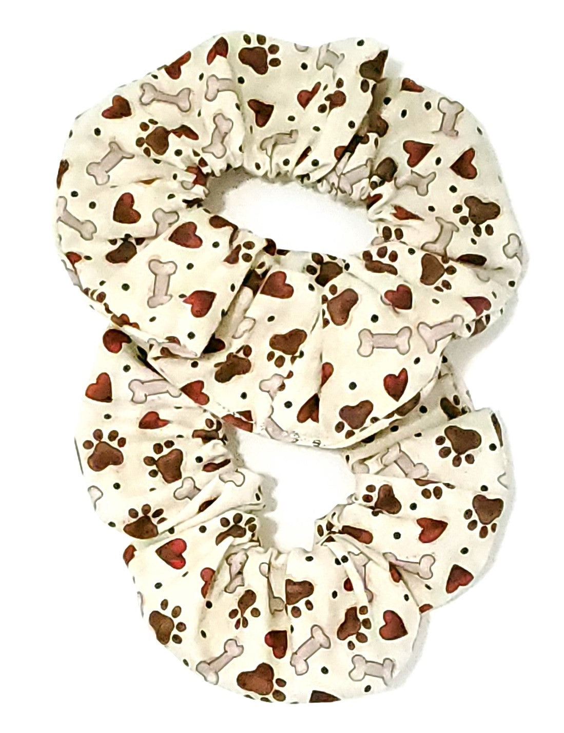 Dog Bones | Dog Paw Print Hair Scrunchies | Doggy Mom Hair