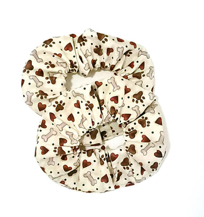 Dog Bones | Dog Paw Print Hair Scrunchies | Doggy Mom Hair