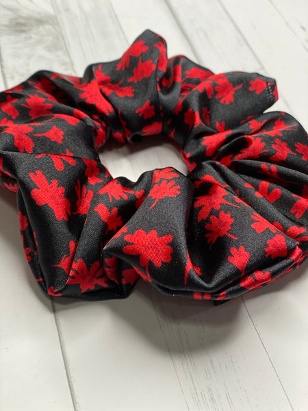 Satin Flower Hair Scrunchie