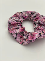 Pink Flower Garden Hair Scrunchies, Pack of 2, Bundle