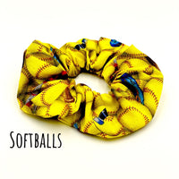 Softball Hair Scrunchies | DISCONTINUED RETIRED PRINT | Game Day Scrunchies | Sports Scrunchy