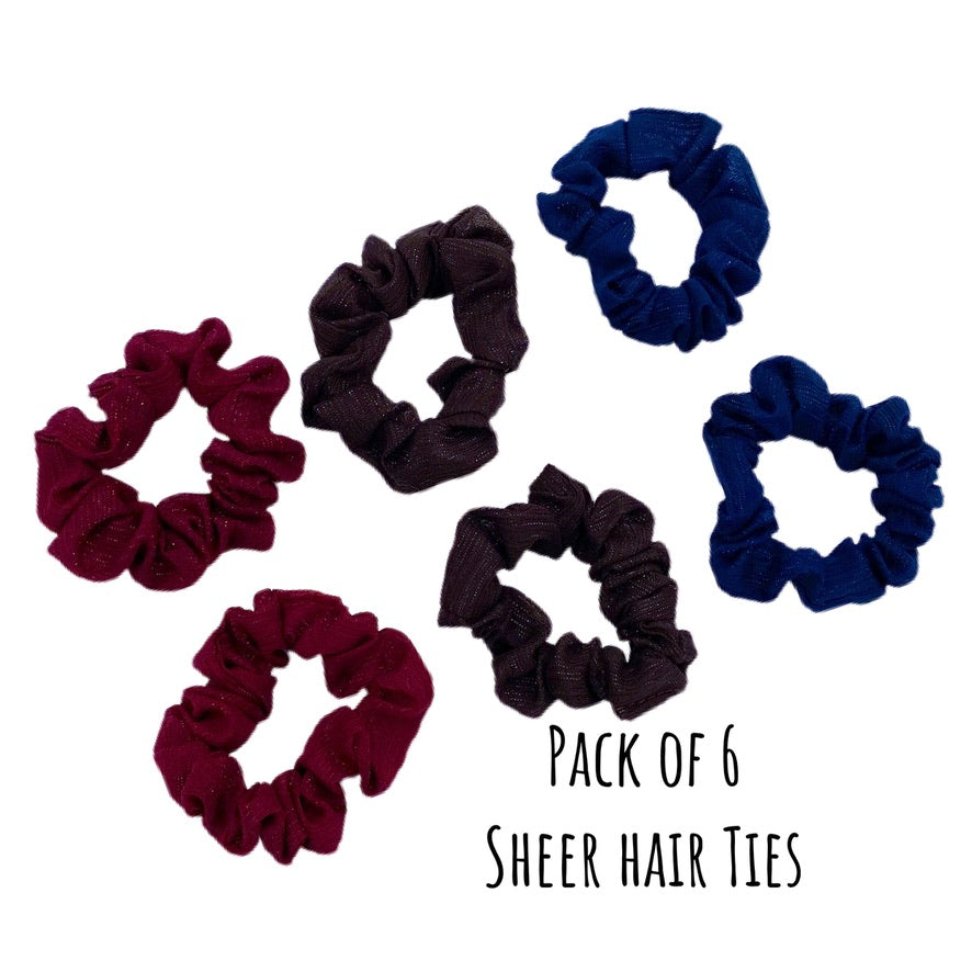 6 PACK MINI Hair Scrunchies