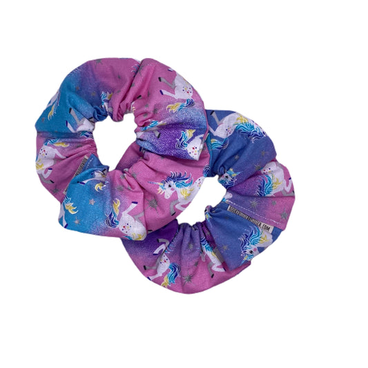 Pink Unicorns Hair Scrunchies