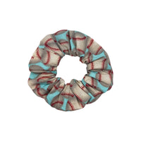 Aqua Baseball, Hair Scrunchy, Set of 2, Sports Scrunchie, Gift