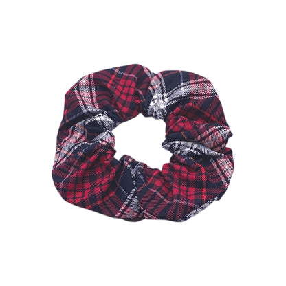 Red / Black Christmas Plaid Hair Scrunchies, Set of 2