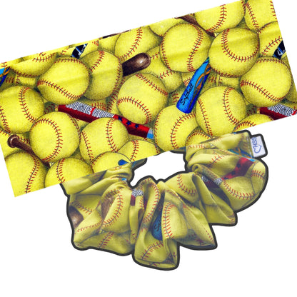 Softball Hair Scrunchies | DISCONTINUED RETIRED PRINT | Game Day Scrunchies | Sports Scrunchy