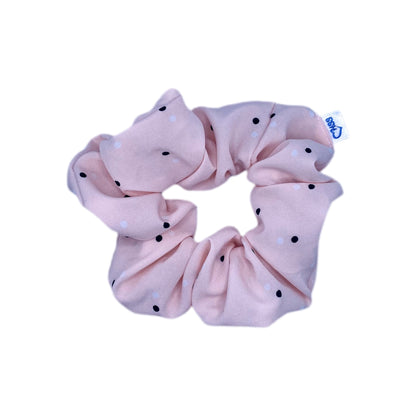 Soft Pink Dotty Hair Scrunchies | Satin Scrunchy