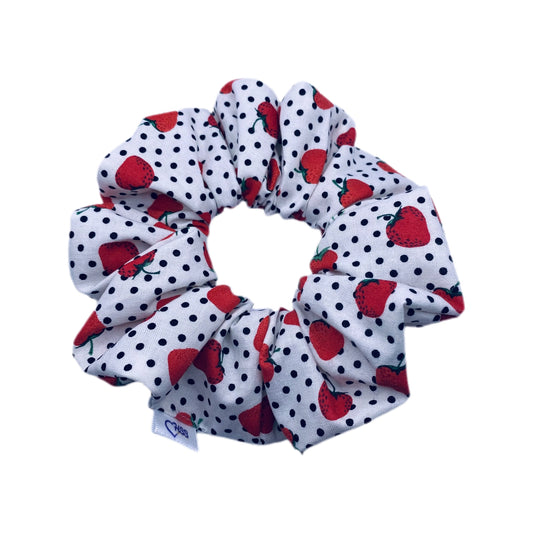 Strawberry Polka dots Hair Scrunchy | Favorite Food Scrunchy | Fruits Scrunchies