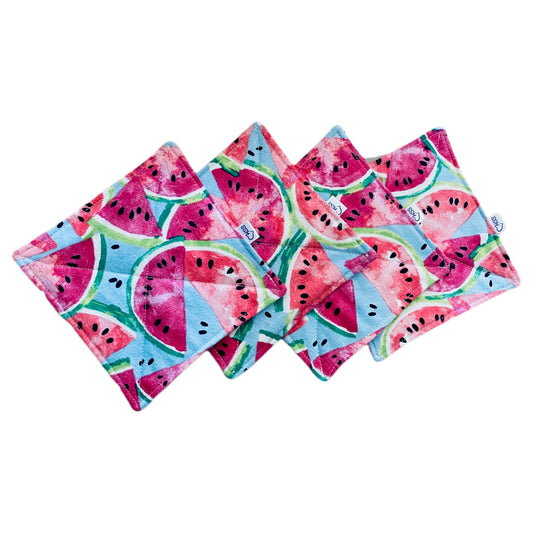 Watermelon Fabric Coasters | Rug Mugs | 4 Pack | Summer