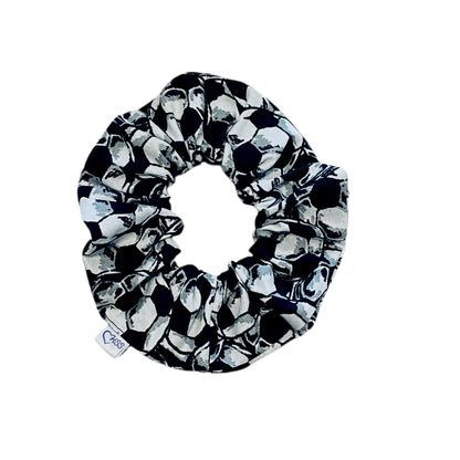 Soccer Hair Scrunchies | Black and White | 2 Count | Game Scrunchies | Standard Size | Coach Gift